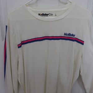 Hollister Striped Sleeve Mens L Long Sleeve T-Shirt